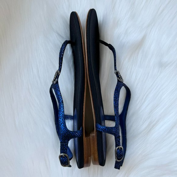 CHANEL Women's Blue Thong Ankle Strap Sandal Size 38.5 - Picture 3 of 7